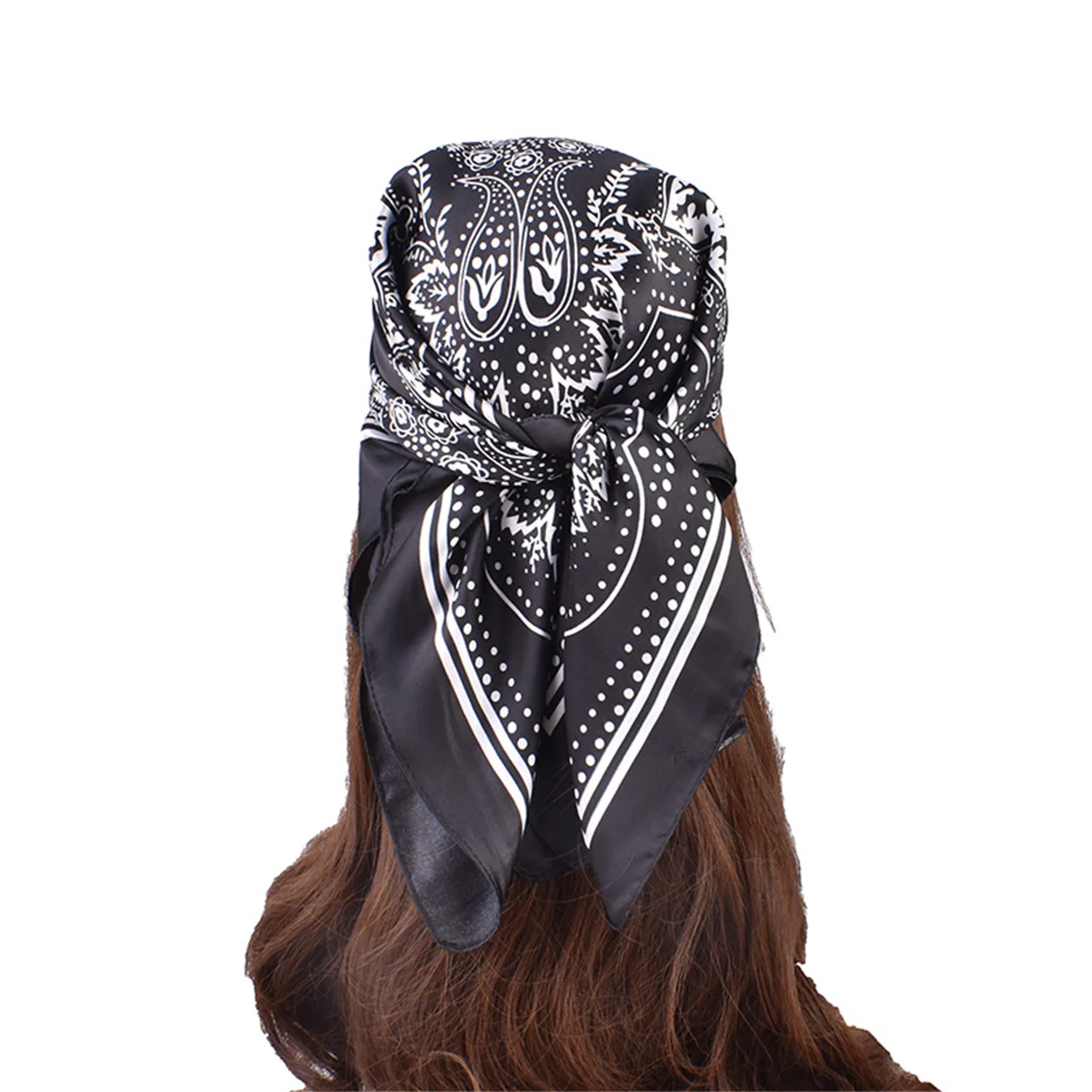 Women's Paisley Pattern 70 Silky Texture Basic Retro Bohemian Style Headband Small Square Scarf 4