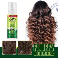 Mousse hydratante à l'olive verte, Anti-frisottis longue durée, Lotion fixatrice pour cheveux bouclés, 207ml 5