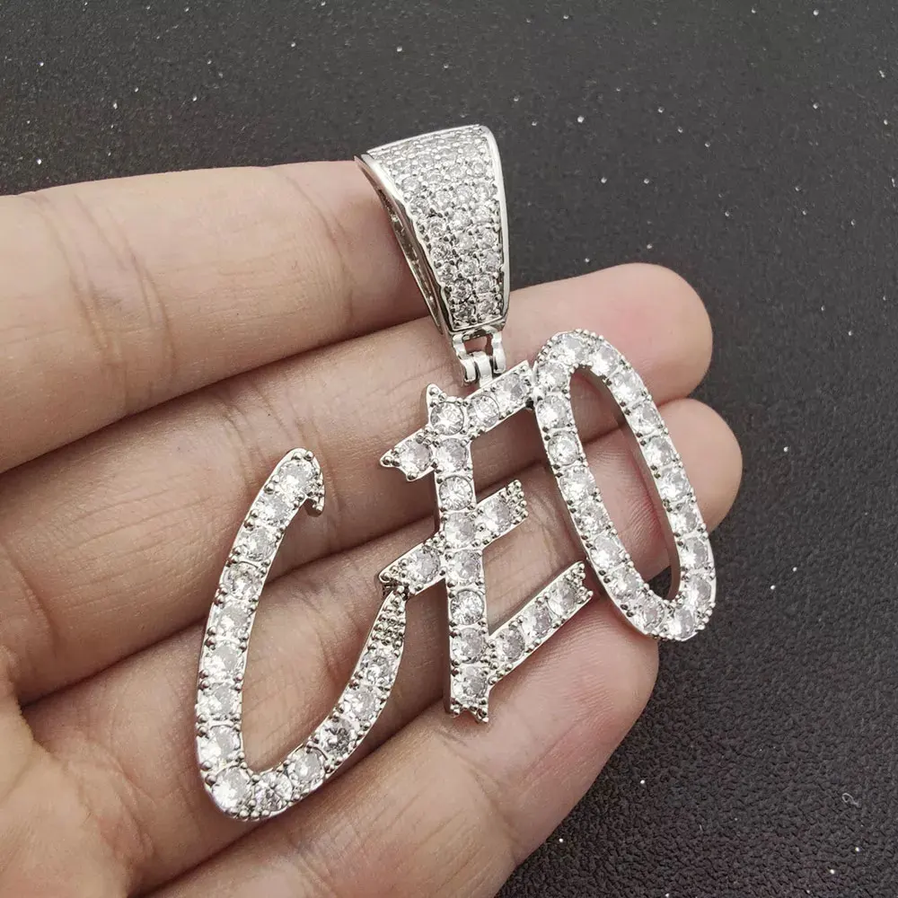 Hip Hop New Style Personalize Custom Iced Out Diamond Gold Plated Letter Pendant Necklace Free Custom Logo Name Luxury Pendant