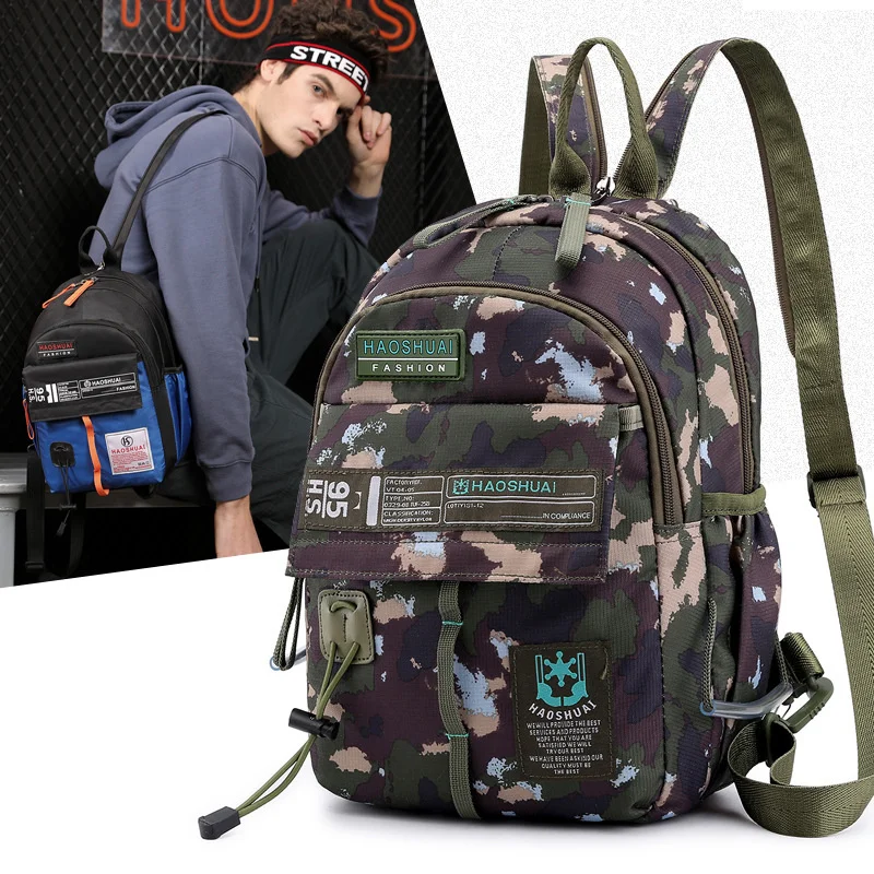 Nový pánské a dámská outdoorové batoh multifunkční vodotěsný komora brašna crossbody brašna barva kontrast sportovní batoh