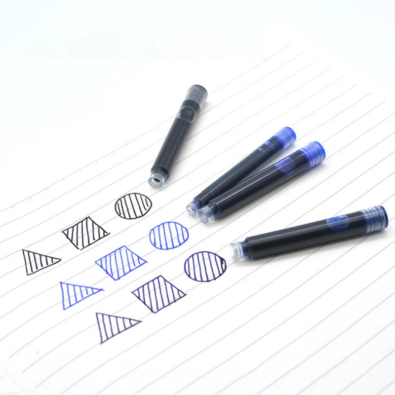 50pcs Black Universal Fountain Pen Metal Ink Pens Frosted Black 2.6mm Converter Filler Business Office School Supplies Writing 5