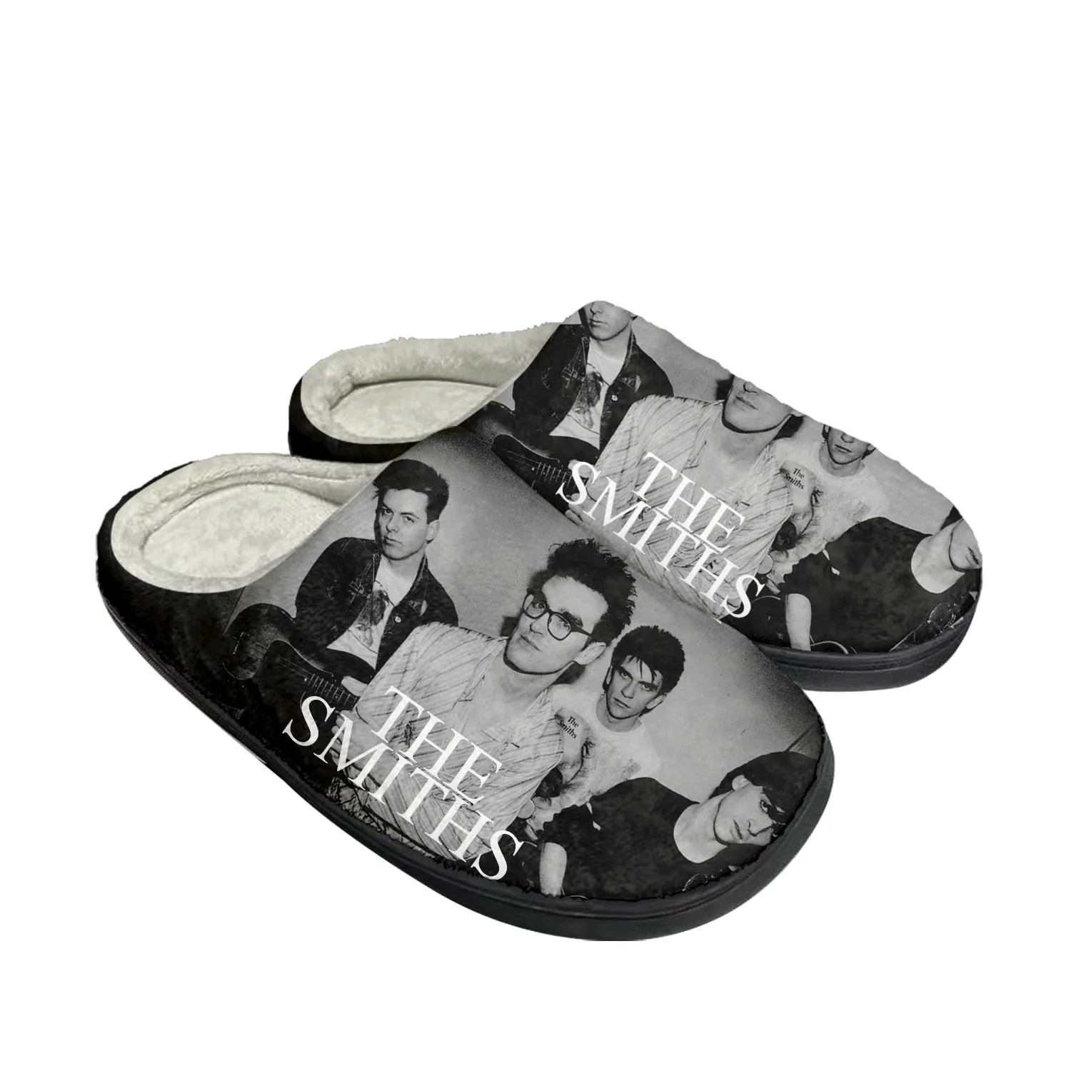 

The Smiths Rock Band Home Cotton Custom Slippers Mens Womens Sandals Plush Bedroom Casual Keep Warm Shoes Thermal Slipper Black