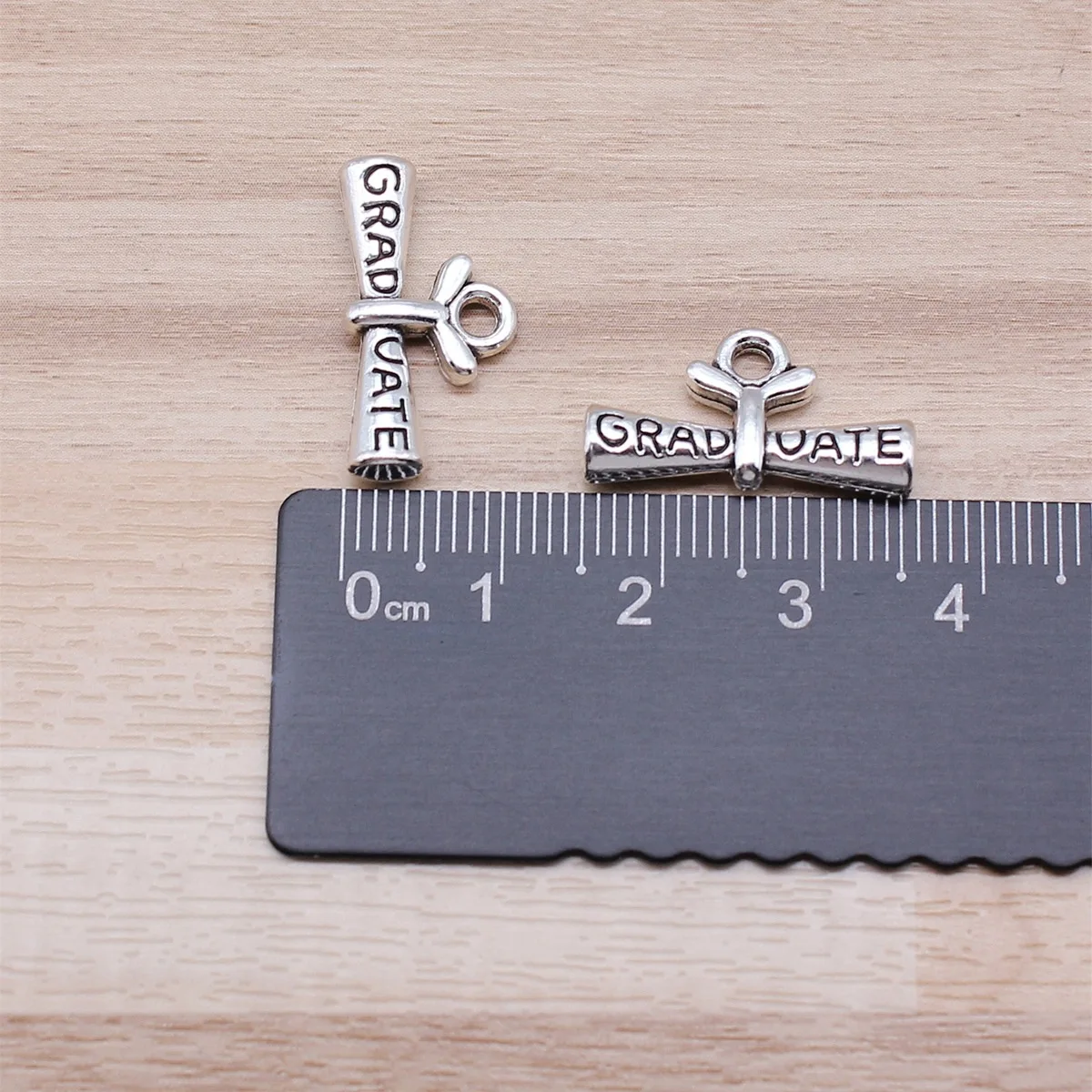 IFOCUS DIY 쥬얼리 제작용 졸업 참, 아연 합금 11x2 1mm, 0.43x 0.83inch, 로트당 10 개
