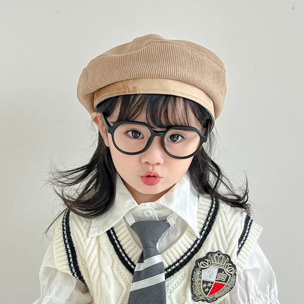 Retro Korean Baby Beret Corduroy Sweet Beanies Cap Spring Autumn Casual Painter Hats Toddler
