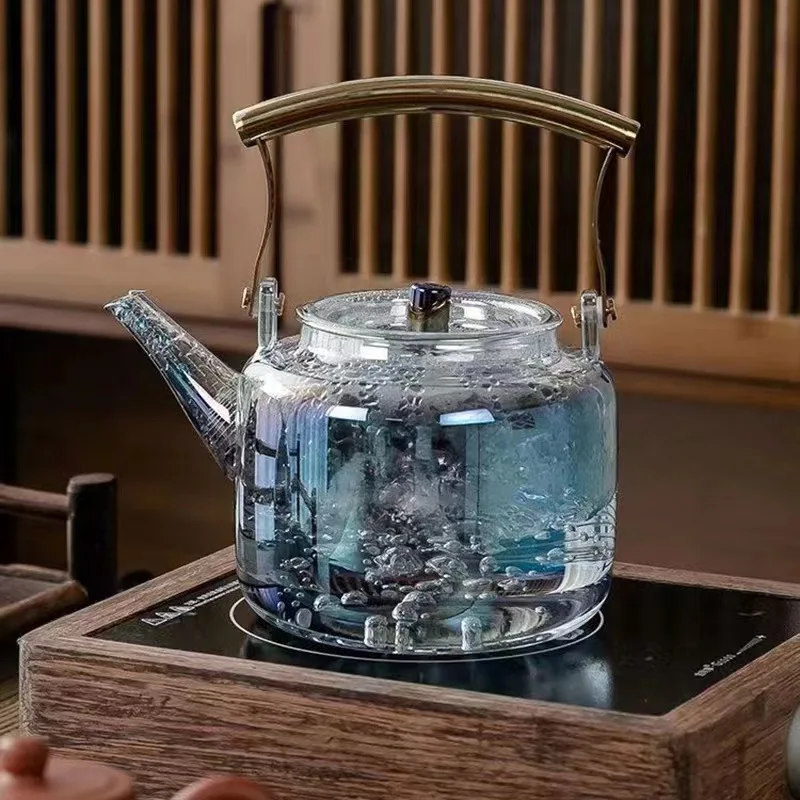 HighTemperatureShellColorBurningGlassTeapotThickenedLargecapacityFilterTeapot