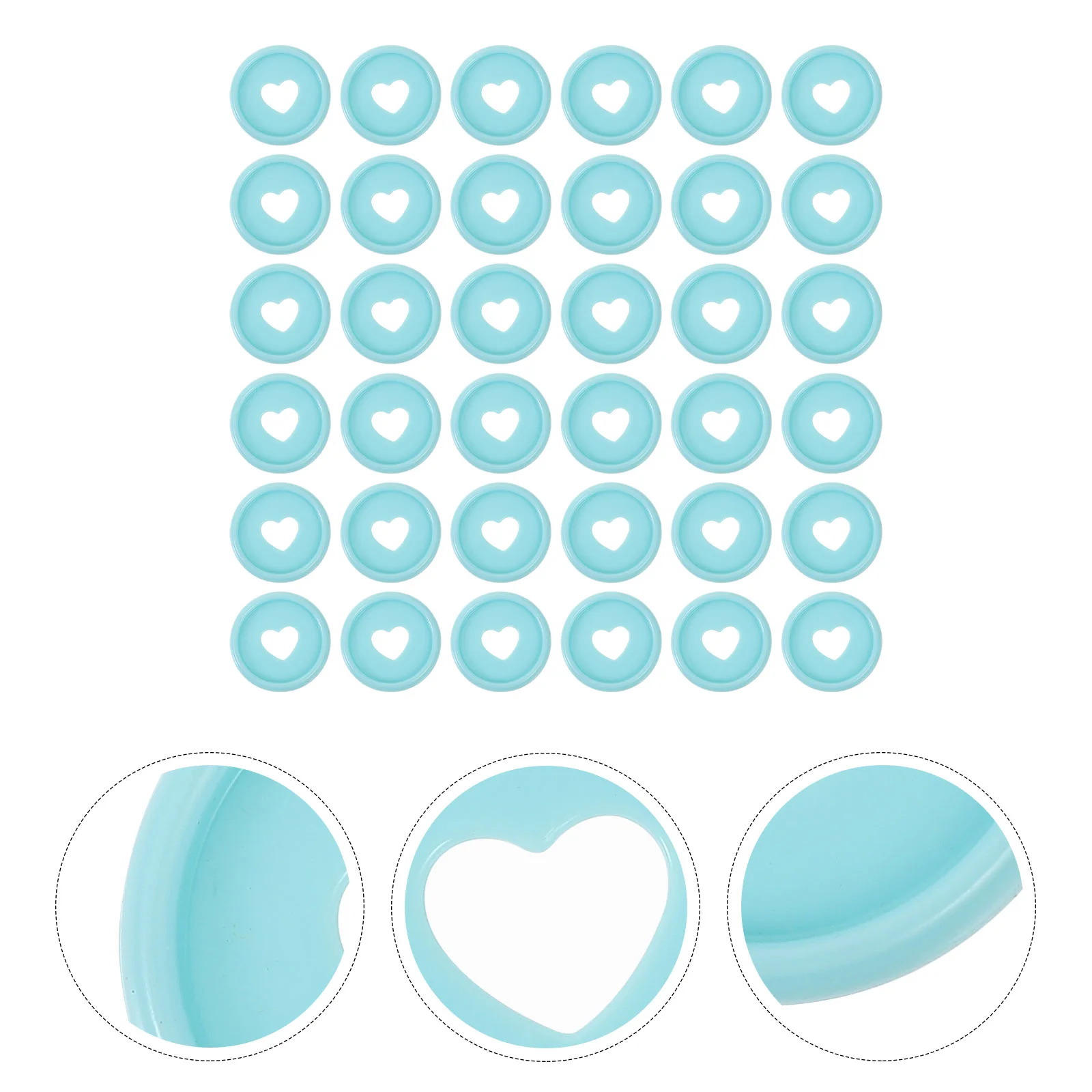 50 Pcs Macaron Color Binding Buttons Heart Shaped Notebook Discs Plastic Buckles Loose Leaf Binder Spines Office Binding