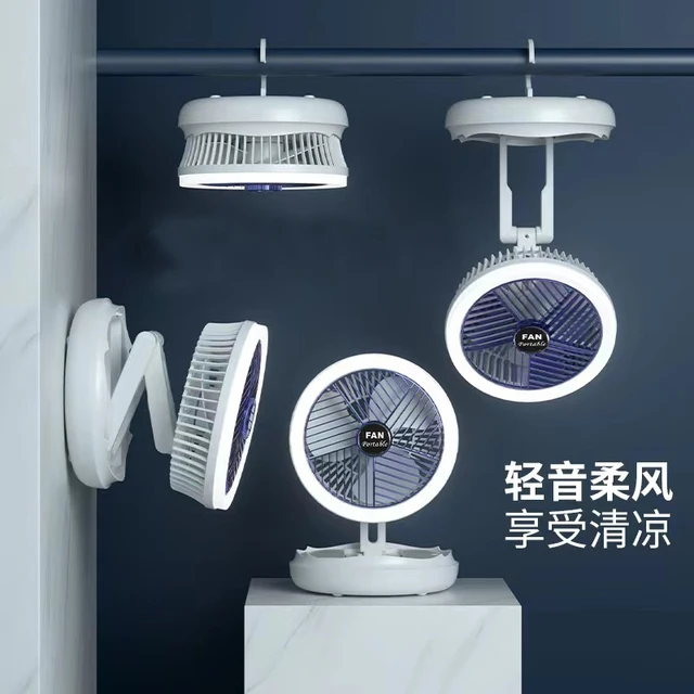 Usb Ventilátor Led-Es Könnyű Négysebességű Állítható Hűtőventilátorral Otthoni Kültéri Töltéssel Összecsukható Asztali