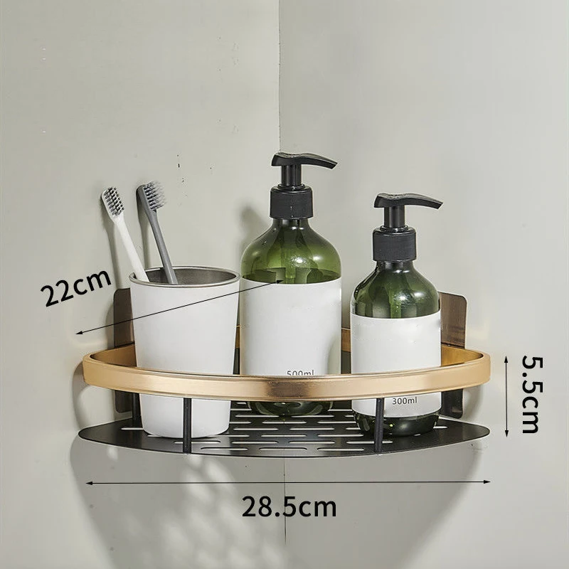 Bathroom Shelf No Drilling Wall Mounted Shelf Toilet Shampoo Storage Rack Cosmetic Shelf Bathroom Accessories Bathroom Organizer images - 6