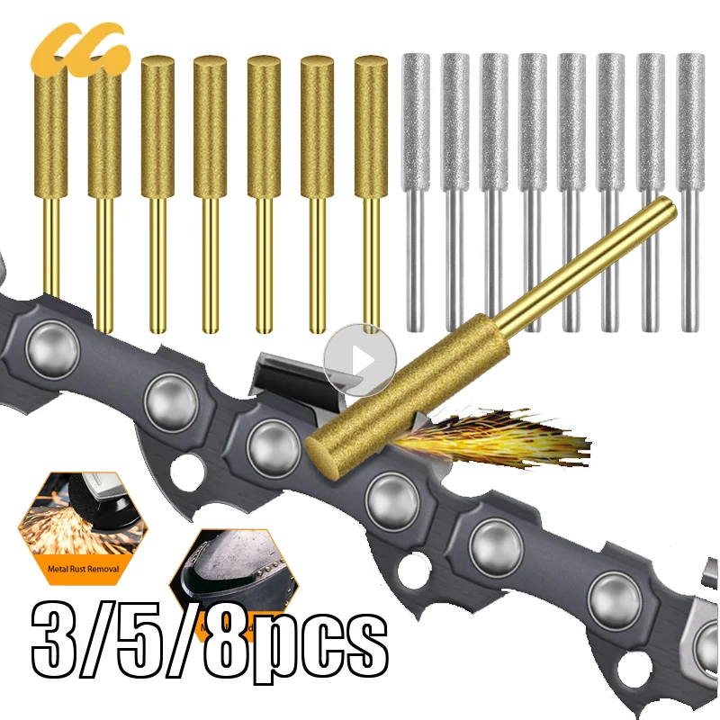 Kit 6 Têtes De Meulage Diamant Pour Tronçonneuse - Mandrin 3mm - Neuf - Modèle Diamond Chainsaw