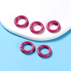 Pack of 5 Colorful Metal Spring Clasp Keychain Clips for DIY Jewelry and Accessories (Rose red)