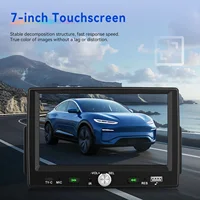 Podofo 1 Din 7'' Écran tactile CarPlay Autoradio Multimédia Lecteur MP5 Android Auto Systèmes intelligents pour voiture Mirror Link BT EQ FM Radio Stéréo 2