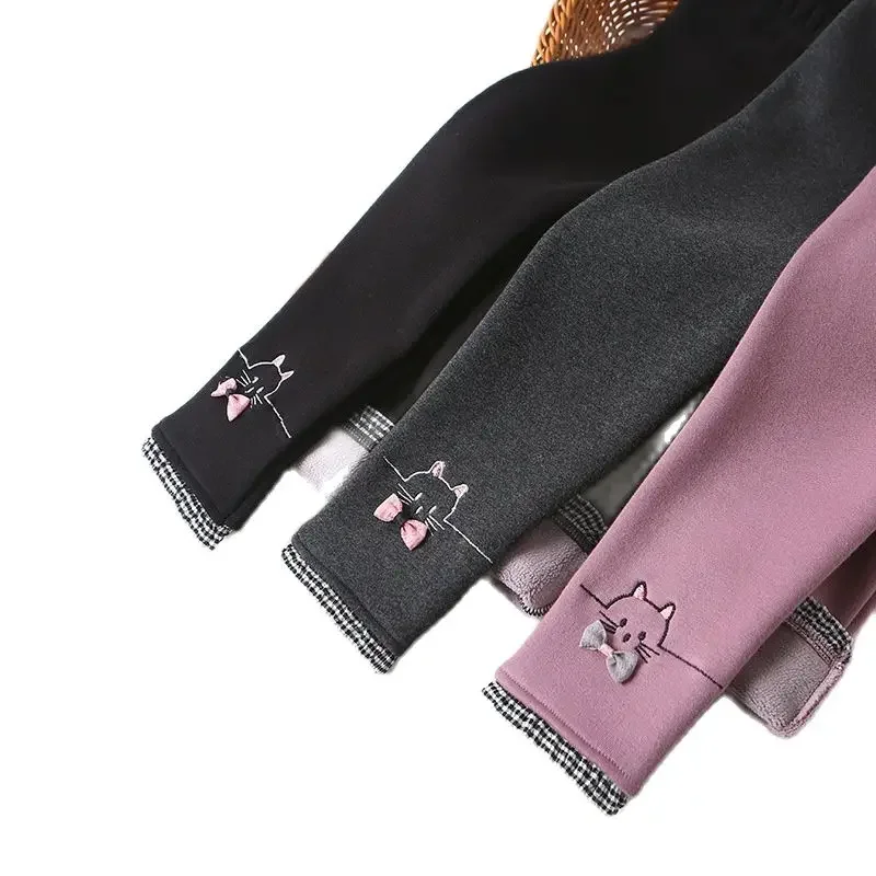 Girls Winter Warm Pants Children Plus Velvet Thickening Outwear Pants Cotton Bow Kids Fleece Trousers Baby Girls skinny Trousers girls pants,kids pants,girls trousers
