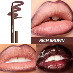 Velvet Brown Waterproof Matte Lip Liner - Non - Stick Nude Cherry Red (Rich Brown)