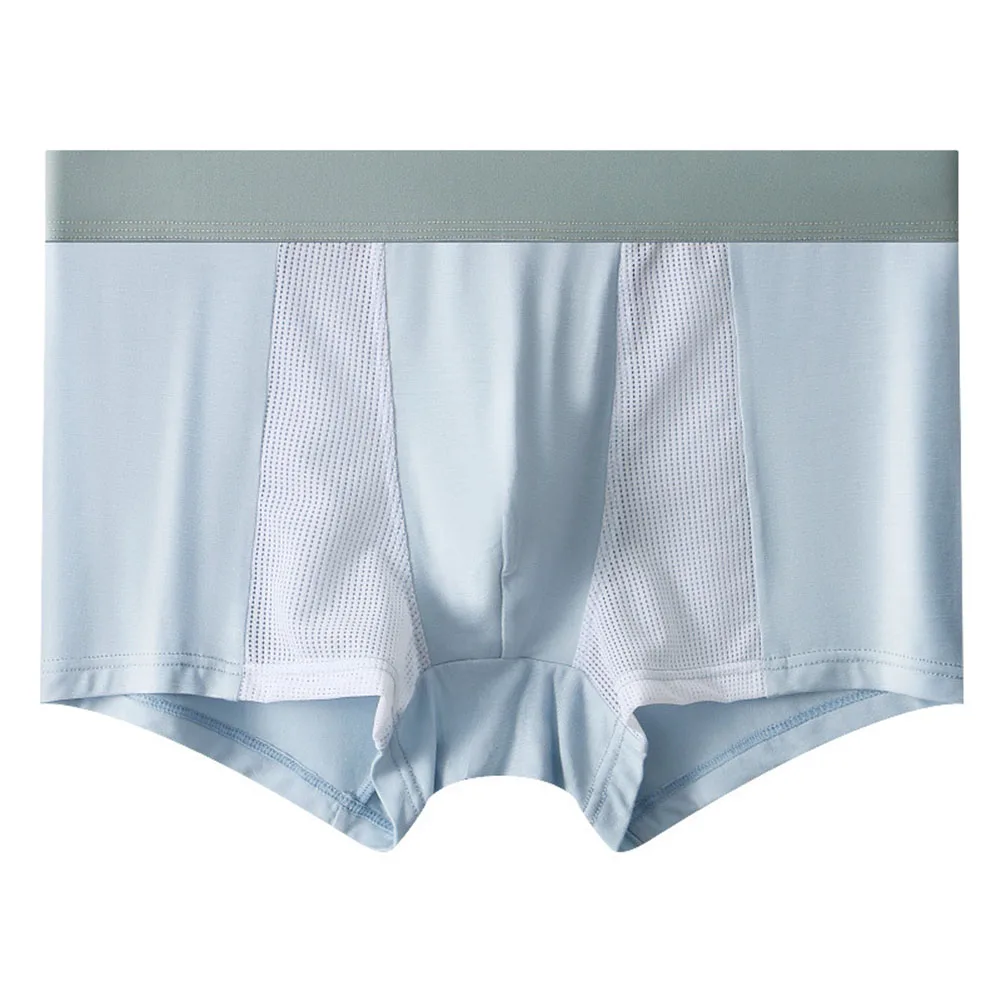 

1pc Men's Patchwork Mesh Boxers Shorts Middle Waist Breathable U-convex Pouch Briefs Shorts Underpants Underwear Men Panties