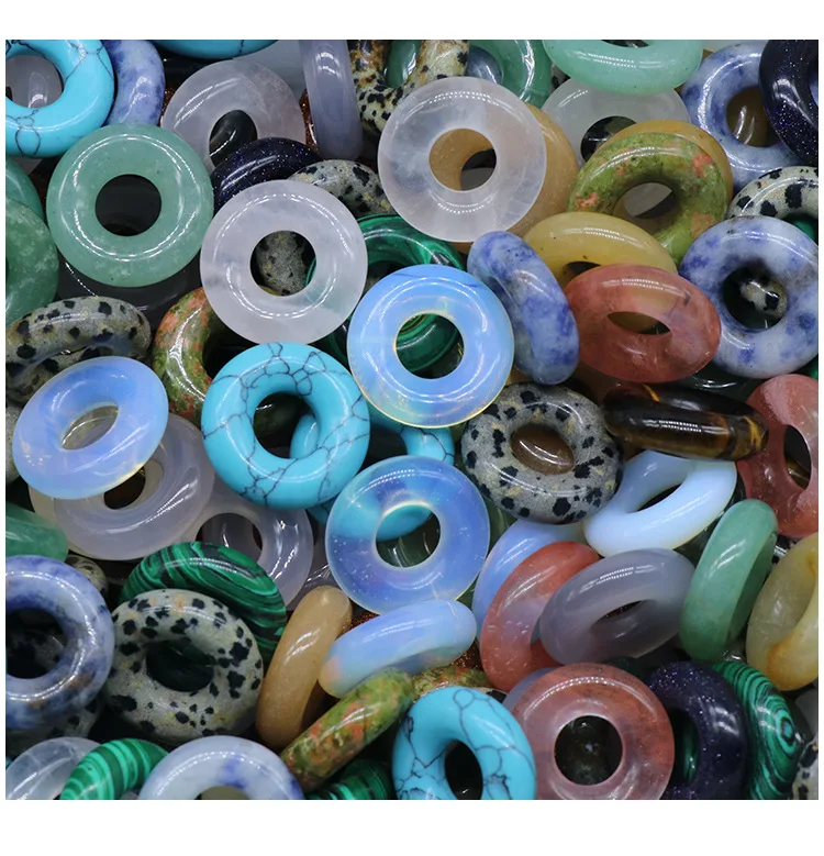 20MM Natural Stone Rose Quartz Tiger's Eye Opal Crystal Agate For Diy Necklace Earrings Jewelry Accessories