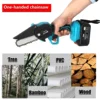 4 Inch Electric Chain Saw For Makita 18V Lithium Ion Battery Mini Cordless Garden Logging Saw Woodworking Cutting Power Tool 5