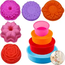 

Random Color Silicone Cake Round Shape Mold Kitchen Bakeware DIY Desserts Baking Mold Mousse Cake Moulds Baking Pan Tools