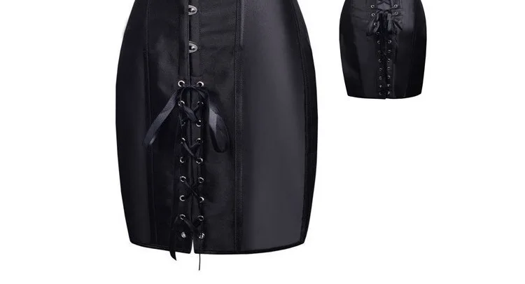 Special Long Waist Corsets and Bustiers Gothic Clothing Black Polyester Corset Dress Spiked Waist Shaper Corset Plus Size 30