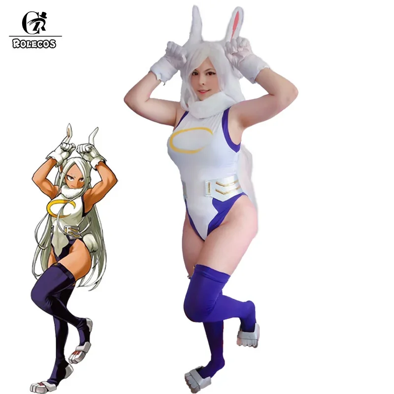 

ROLECKS MHA Rabbit Hero Mirko Cosplay Sexy Costume Anime BNHA Rumi Usagiyama Miruko Cosplay Women