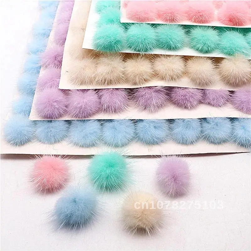 

Mink Fur Pom Poms for Women, Kids Winter Dress, Hats, Shoes, Caps, Ring, Keychain Accessories, Hairball, 3cm, 10Pcs
