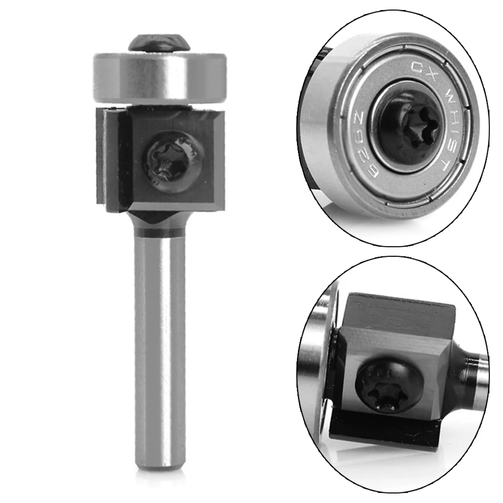 

1pc 6/6.35mm Bearing Router Bit Point-cut Over Groove Bit For Version Plastic Engraving Cutter Trimming Cutting Hanging Machine