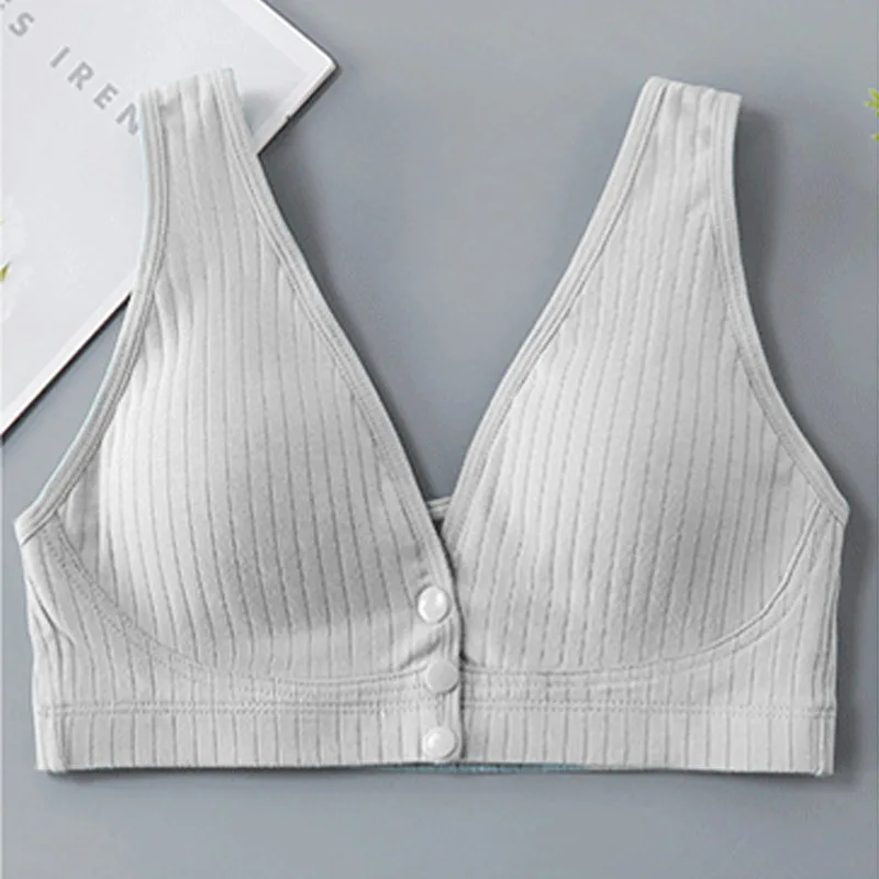 Cotton Nursing Bra Maternity Thin Section Undershirt Breastfeeding Underwear Without Steel Ring Front Open Buckle Breathable Pos 5