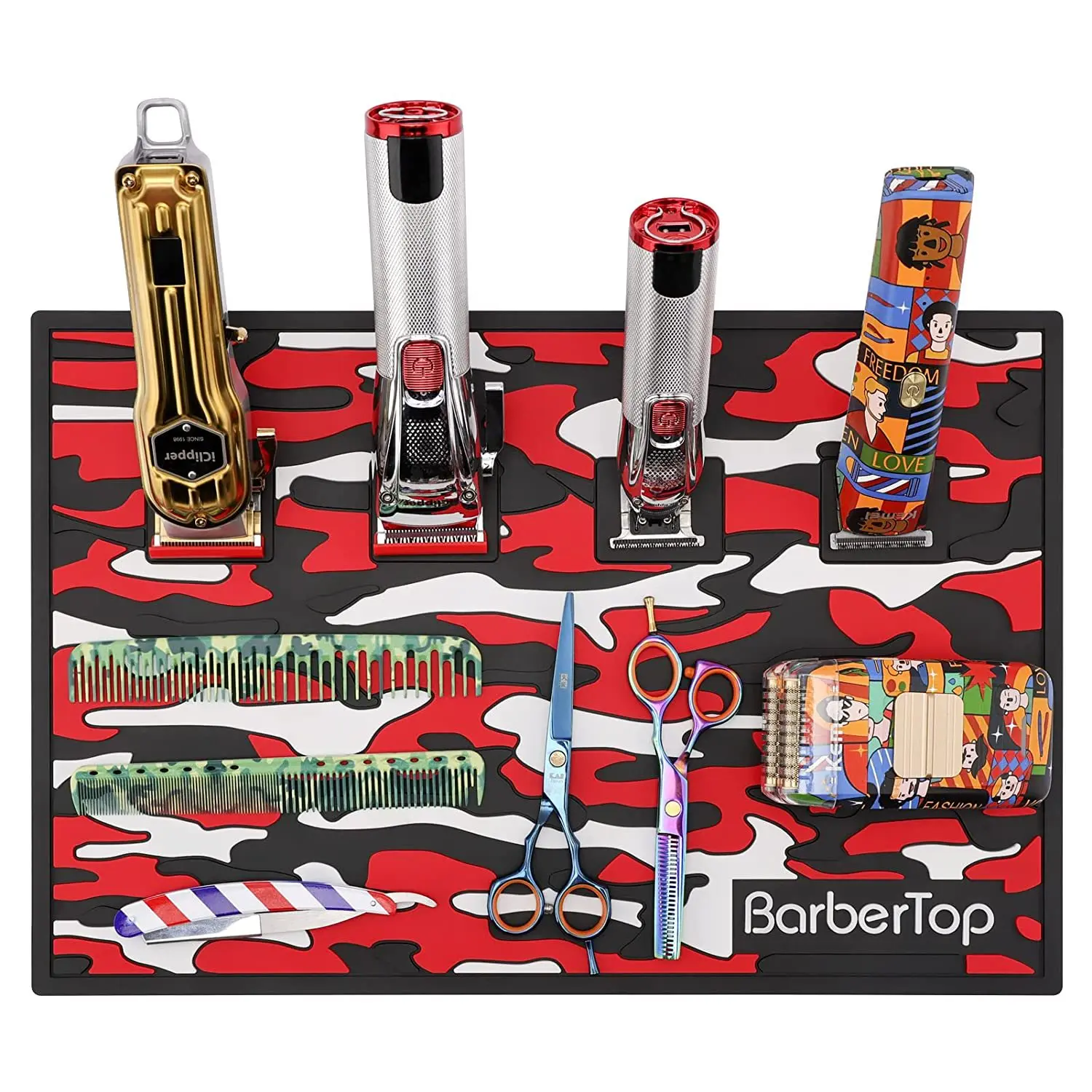 Barber Magnetic Barber Mat Professione Parrucchiere Antiscivolo Silicone Resistente Al Calore Stazione Storage Mat Salon Table Organizer