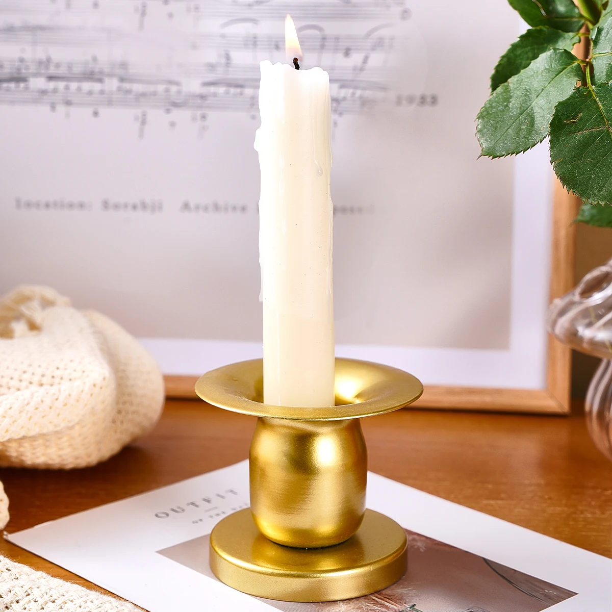1PC, European-style iron candlestick, suitable for home and restaurant decoration
