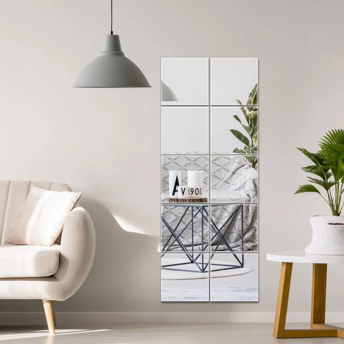 Mirror Wall Sticker Wall Sticker 10Pcs Self Adhesive Mirror Sheets DIY Tiles Wall Decor
