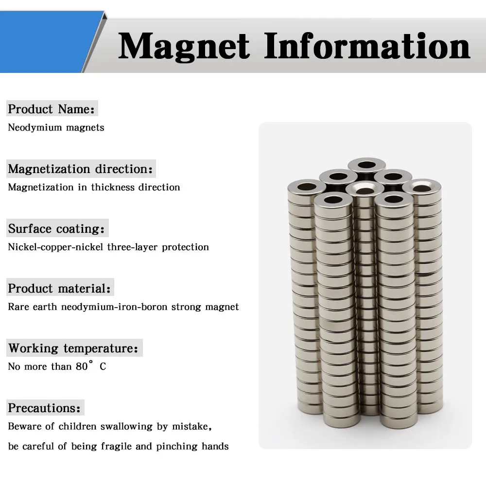 8x3-3mm Super Leistungsstarke Runde Mit Löchern Magnet Neodym Magnet NdfeB N35 Starke Permanent Magnetische imanes Kühlschrank magnet – Detail 2
