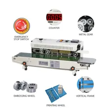 

Automatic Continuous Sealing Machine Food Sealer Aluminum Foil Sealing Machine Commercial Food Plastic Bag Packaging Machine