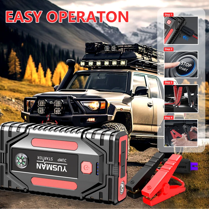 

1500A Portable Auto Jump Starter Power Bank Starting Device For 12V 7L Gas / 5.5L DieselL Car Battery Booster Starter Charger