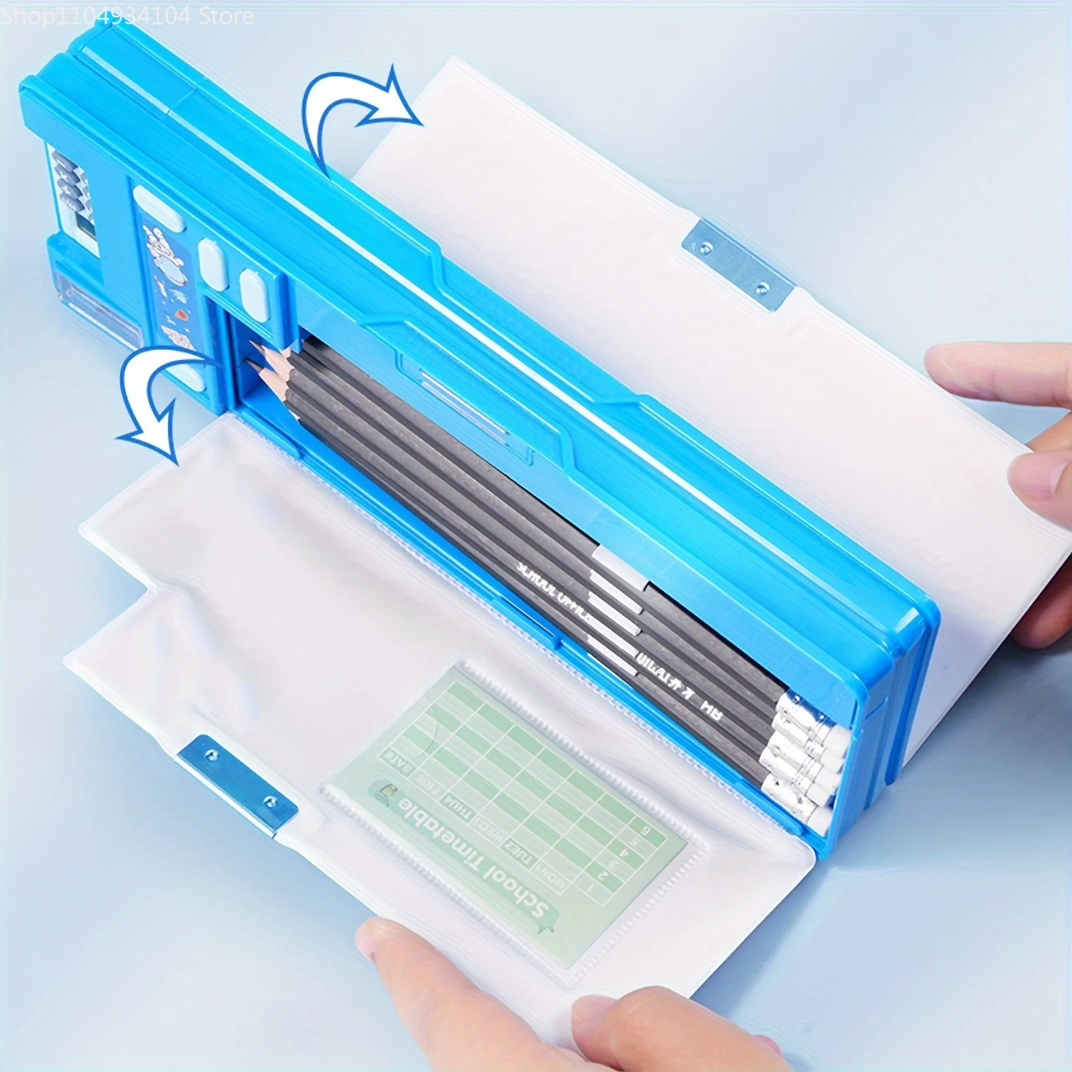 مقلمة متعددة الوظائف للأطفال مع آلة حاسبة، منظم مك...