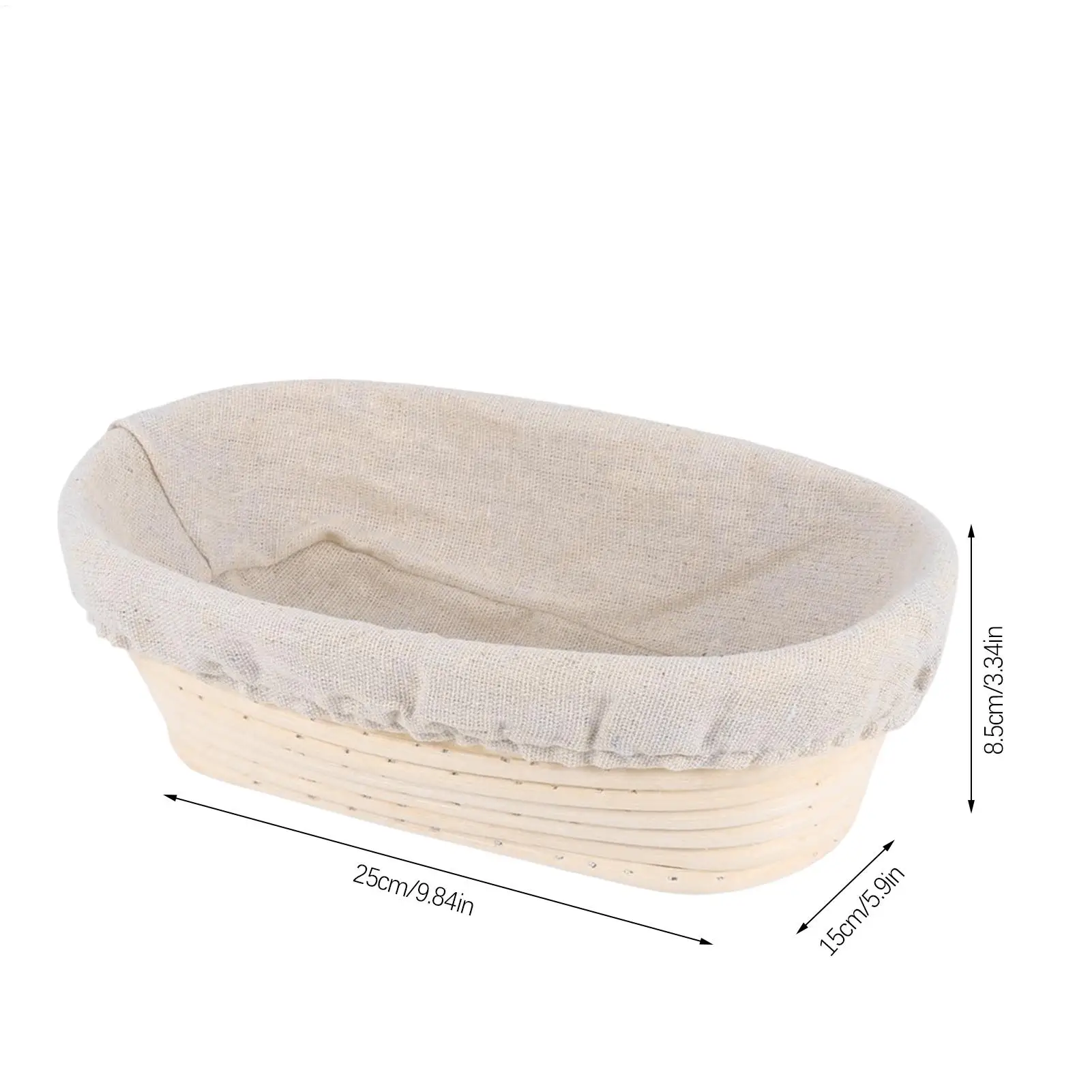 Oval Bread Proofing Handmade Rattan Basket and Liners Natural Rattan Bread Proofing Basket Baking Dough Bowl Baking Bread Basket
