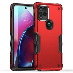 Durable Non-Slip Shockproof Case with TPU Bumper and Hard Plastic Back Cover for Moto G Power 2022 (Red)