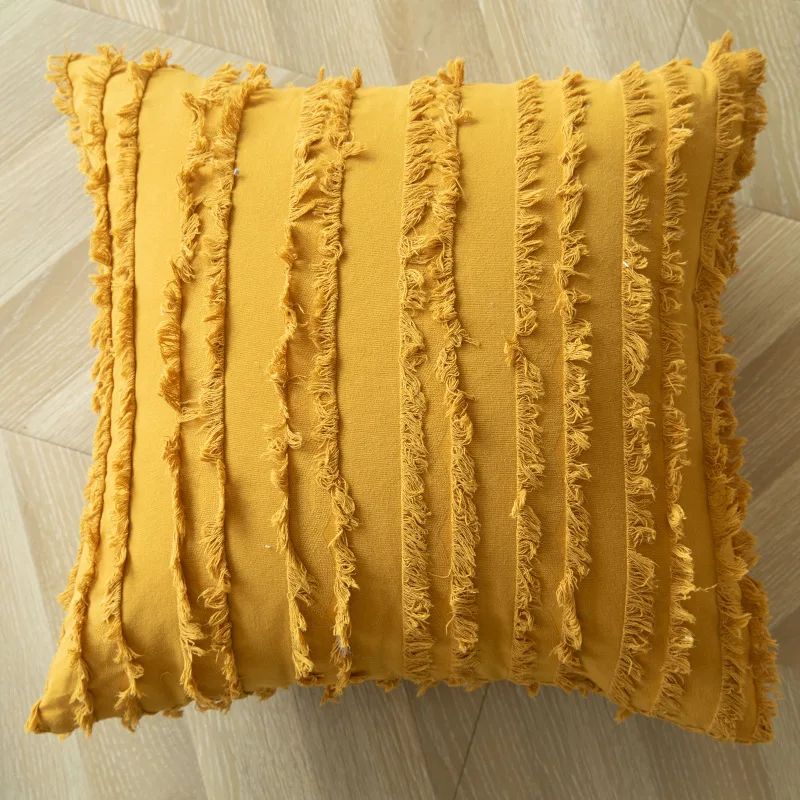 Boho לזרוק כרית מכסה 45 x45 רקמה חמר רקמה צדף מרובע ראש ציפית בית וקישוט כריות