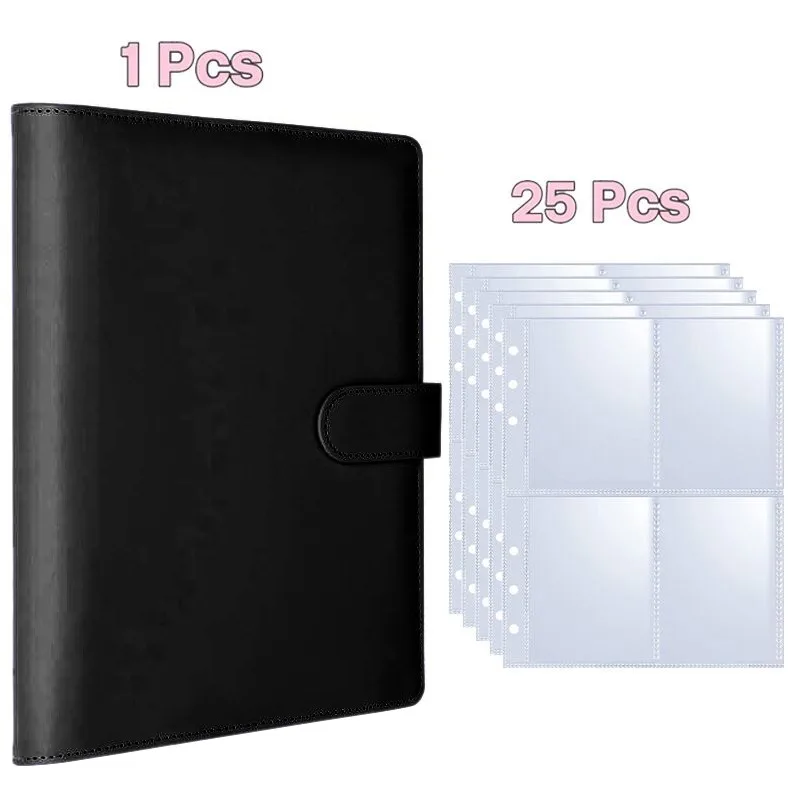 Candy Farbe A5 PU PVC Binder Fotokarten Abdeckung Nette Kpop Lose-blatt Sammeln Buch Foto Karten Album Lagerung Buch schreibwaren – Detail 15