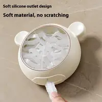 Boîte de film de cuisine domestique pratique ; Rangement mural anti-poussière ; Organisateur d'enveloppe en plastique ; Couvercle de boîte de couverture alimentaire en forme de support. 2