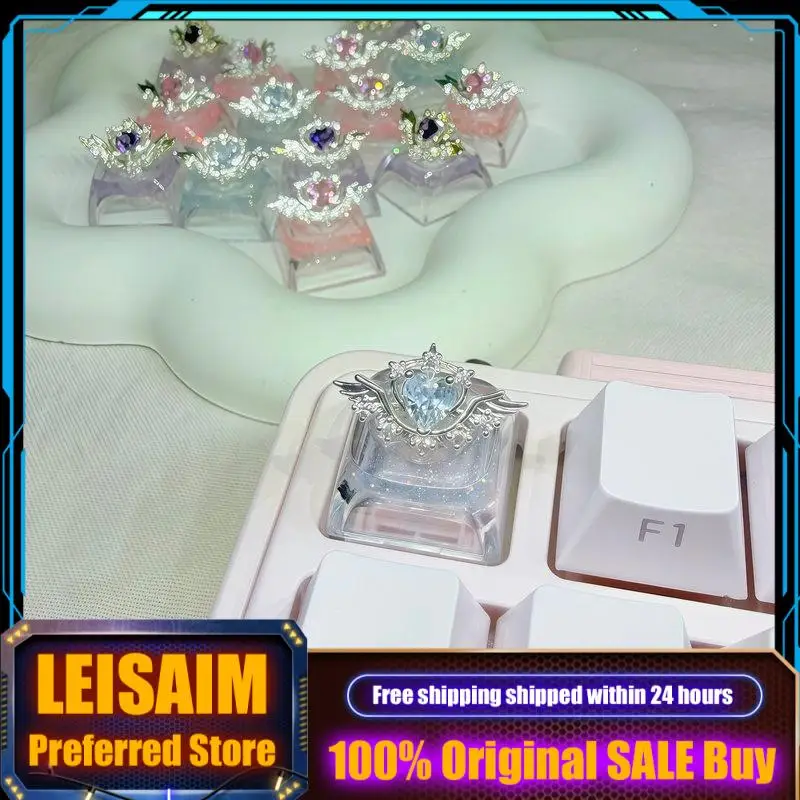 Diamond Heart Keycaps - Cute Customized Collectible Keyboard Accessories
