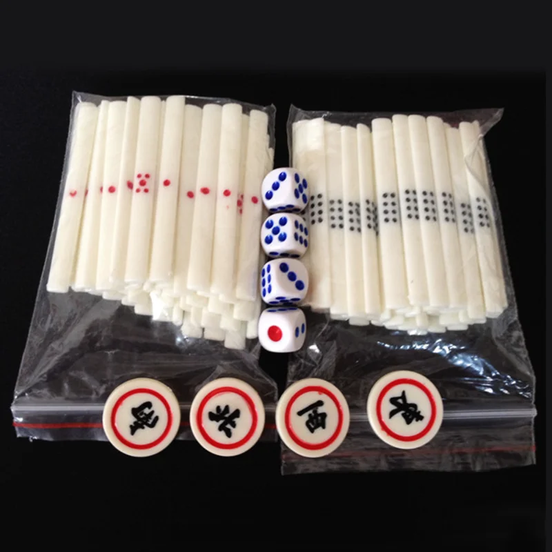 Mahjong Chips Foreign Trade New Japanese Mahjong Mahjong Imitation Bone Chips Bar for A Set of 88 Wind Zhuang Dice mahjong chips