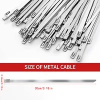 100pcs Metal Zipper Ties,304 Stainless Steel Heavy Duty Multi-Functional Self-Locking Cable Ties for Machinery, Farms, Roofing 2