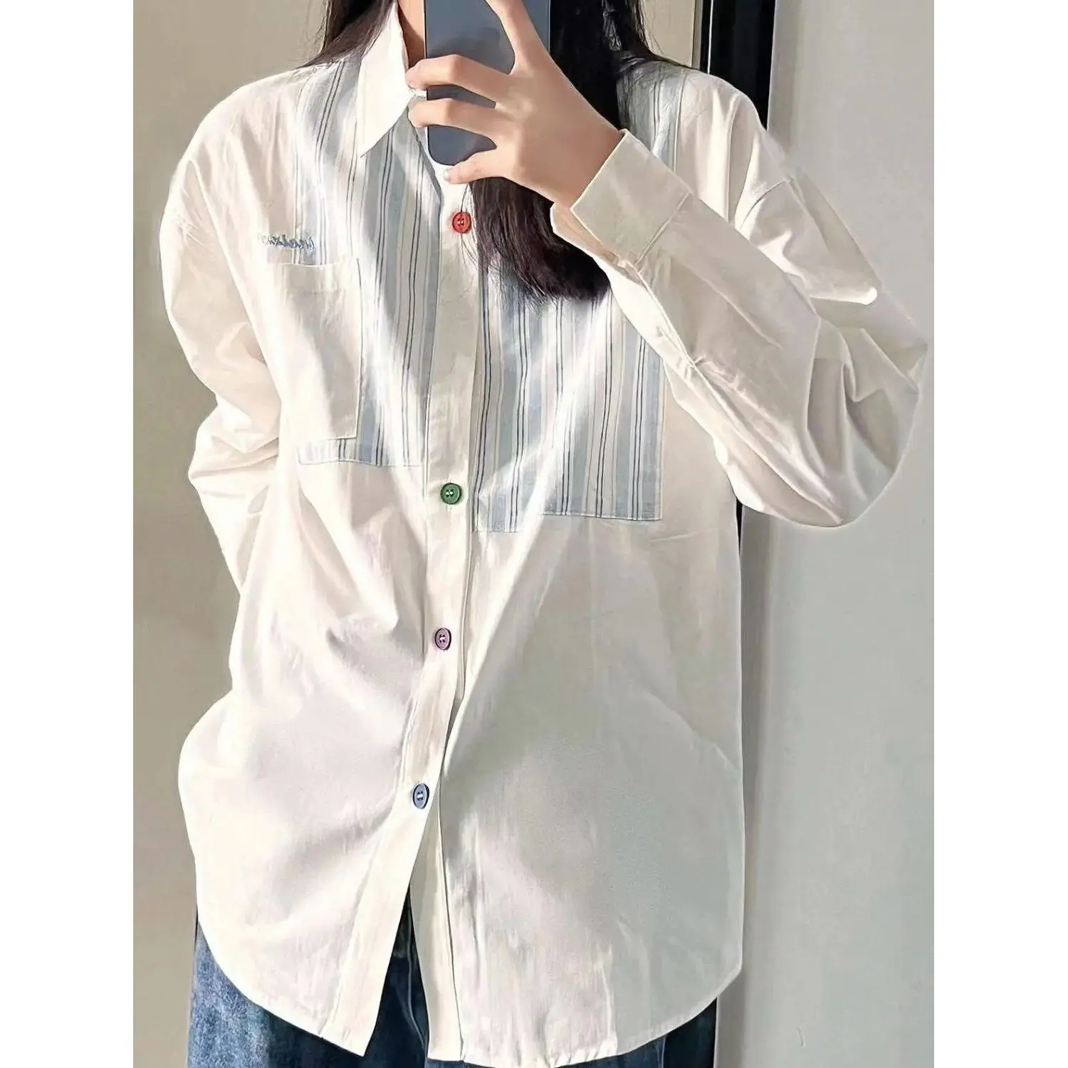 

Elegant Women Shirt Causal Long Sleeve OL Shirts Lapel Neck Button Up Blouse Solid Split Polo Neck Tops Female Blouses F207