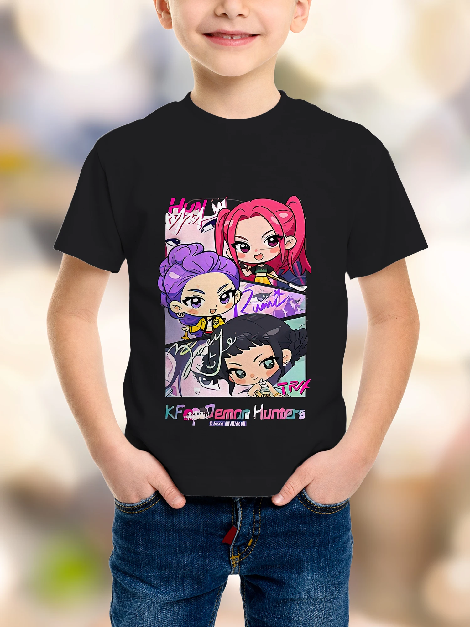 KPop Demon Hunters Saja Boys Kids T-shirts Baby Girl Boy Cartoon Short  Sleeve Tops 2025 Anime Fans T-shirt Children's Clothing - AliExpress 1501, image size:1500x2000