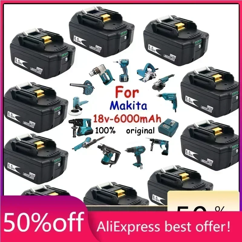 

wholesale 1-20PCS BL1860 Rechargeable Battery 18 V 6000mAh Lithium ion for Makita Battery BL1840 BL1850 BL1830 BL1860B LXT 400
