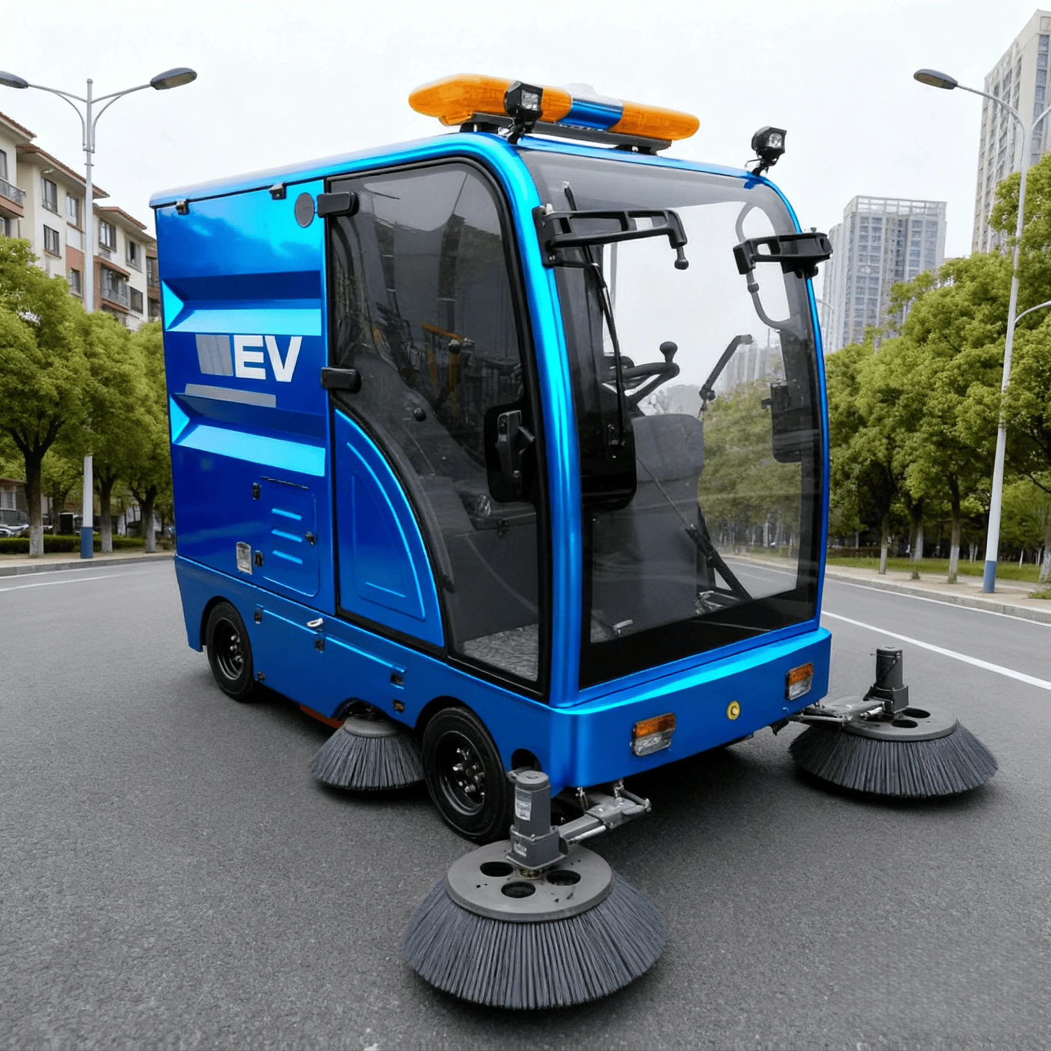 Electric Ride-On Road Sweeper Truck C0nTour DEY X5 3000W Self-Propelled New Vacuum Municipal Commercial Use 3