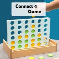 Wooden Connect 4 Classic Grid 4 in a Row Game Strategy Family Board Games 2 Players Suitable for Kids and Adults 1