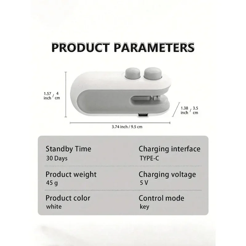 USB Rechargeable 2-in-1 Snack Bag Sealer & Cutter - Mini Heat Sealing Machine with Blade for Food Freshness Preservation