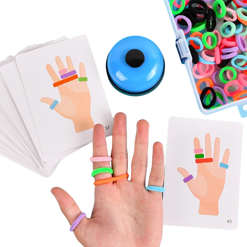 Early Educational Thinking Training Toy for Kids, Fingers Ring Game with Elastic Bands and Bell, Parent-child Interactive Games 6