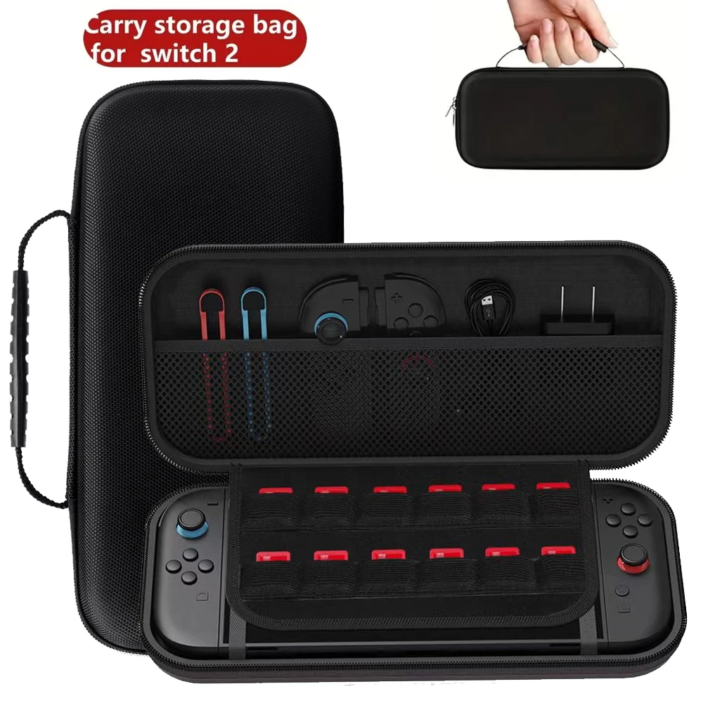 Travel Carrying Case For NS Switch 2 Console EVA Hard Shell Shockproof Storage Bag Protective Bag Pouch for Switch 2 Accessories