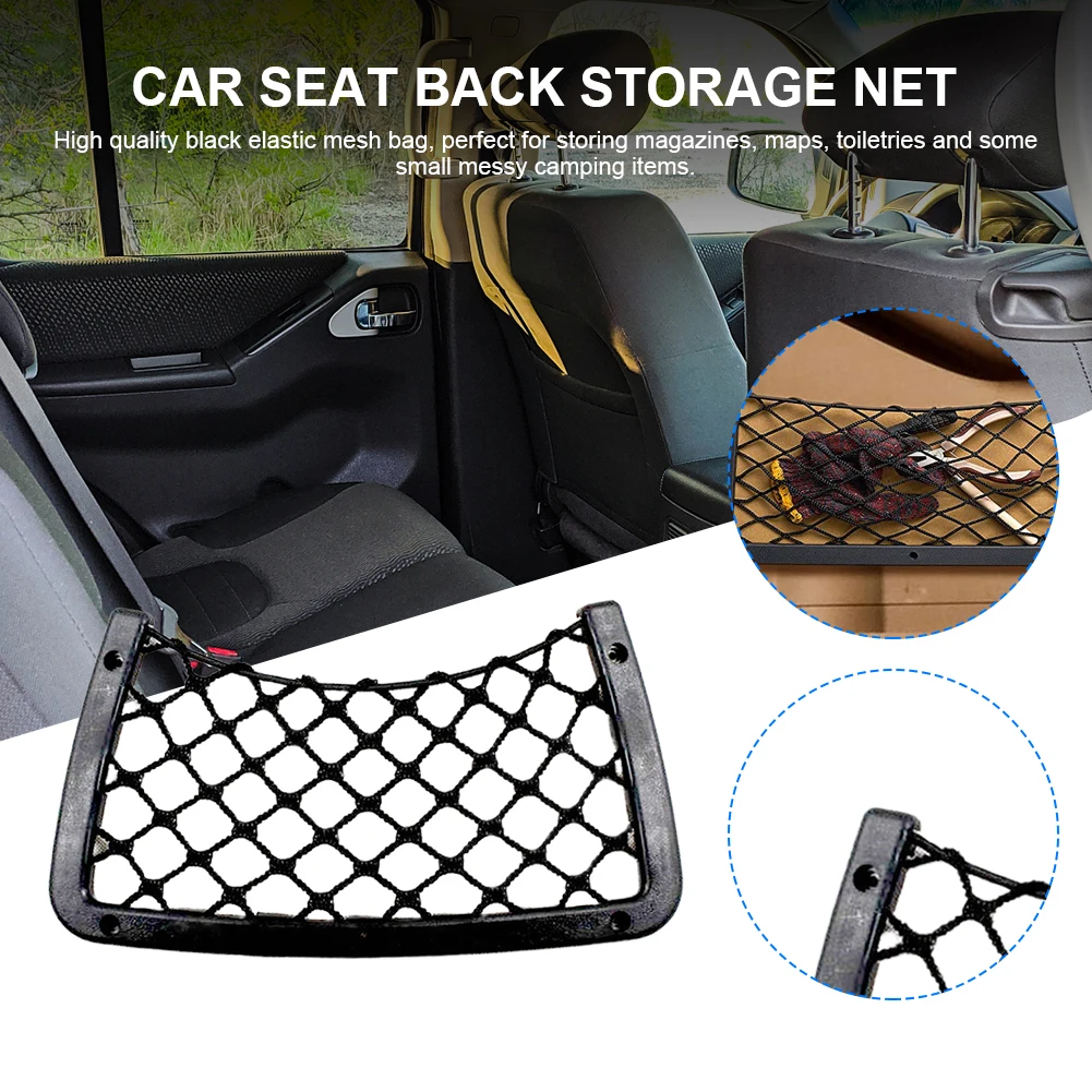 Car Seat Back Organizer Elastic Cargo Storage Shelf Car Mesh Pocket Driver Storage Netting Pouch for RV Truck Lorry Coach Camper